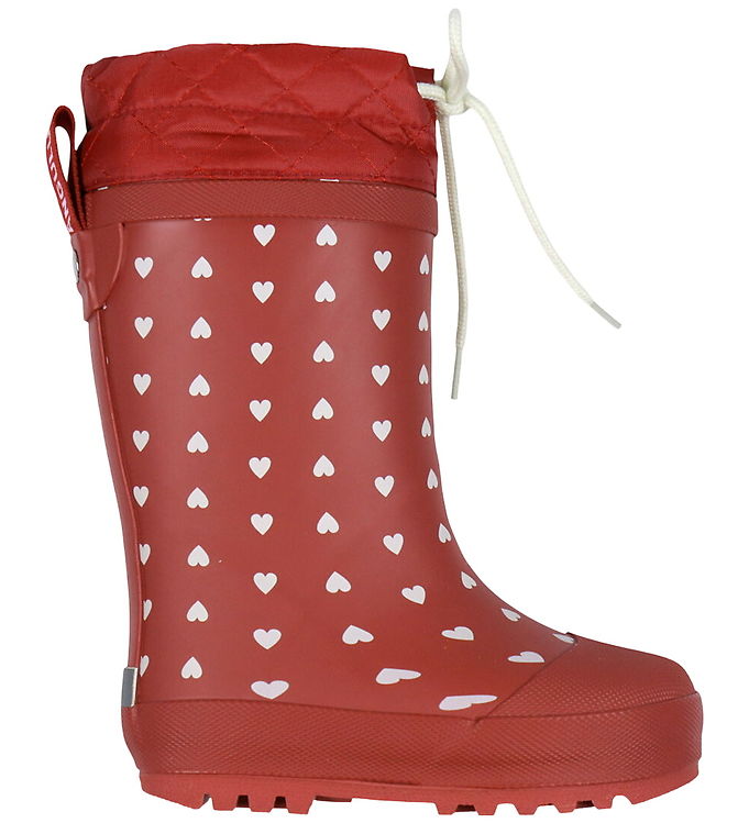 Angulus Gummistøvler m. Uldfor - Red Hearts