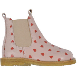 Angulus Støvler - Klassisk Chelsea - Rose m. Røde Hjerter
