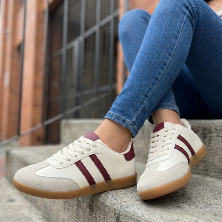 Briar dame sneakers A-108 - Beige/Bordeaux