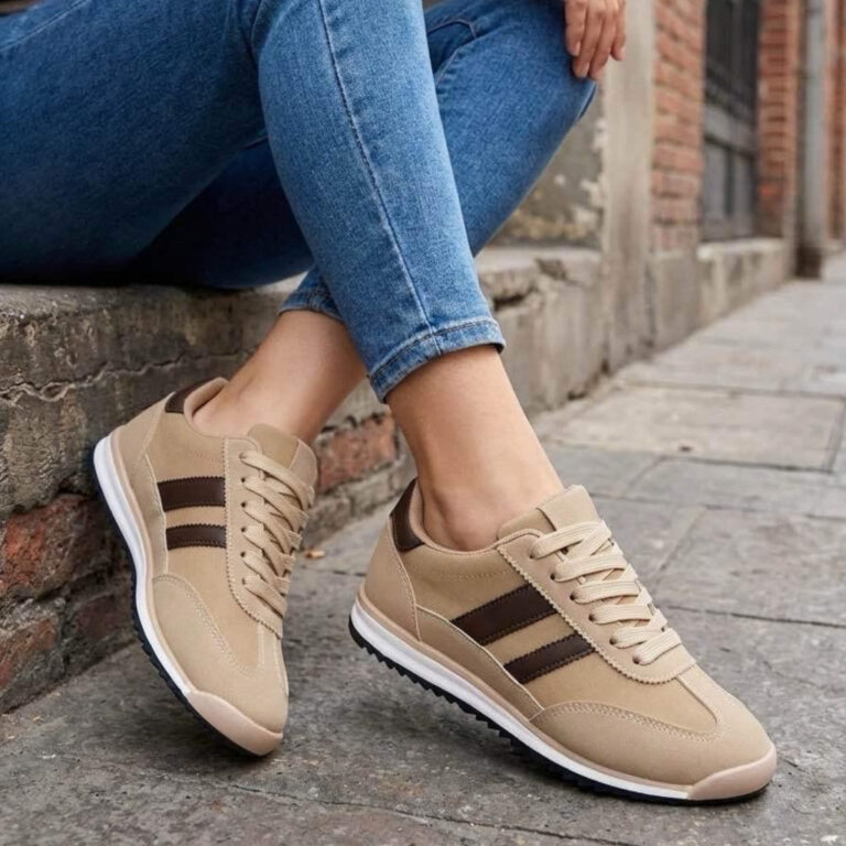 Kamelia dame sneakers A-130 - Kaki/Brown