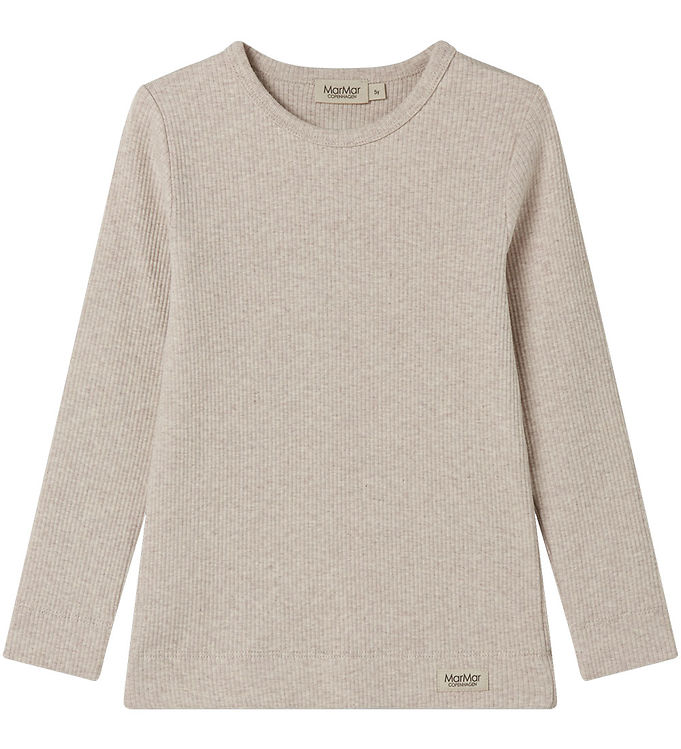 MarMar Bluse - Rib - Bomuld/Modal - Light Beige Melange