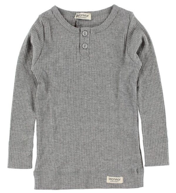 MarMar Bluse - Rib - Gråmeleret - 2 år (92) - MarMar Bluse