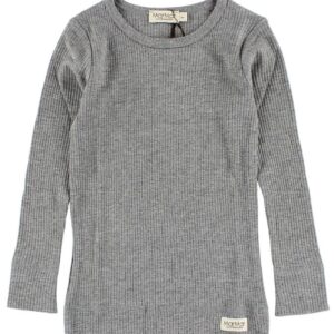 MarMar Bluse - Rib - Modal - Gråmeleret - 2 år (92) - MarMar Bluse