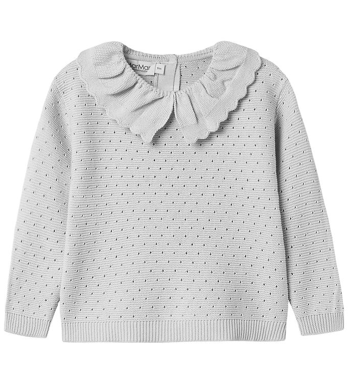 MarMar Bluse - Strik - Toro - Aluminium m. Hulmønster