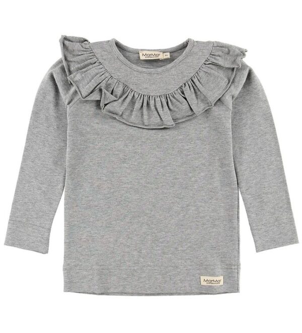 MarMar Bluse - Tessie - Jersey - Gråmeleret - 1½ år (86) - MarMar Bluse