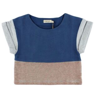 MarMar Crop Top - Tamara - Blå/Grå/Gl. Rosa - 5 år (110) - MarMar T-Shirt