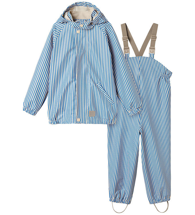 MarMar Regntøj m. Seler - PU - Oddy - Blue Stripe