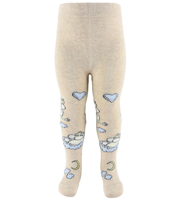 MarMar Strømpebukser - Jacquard - Moomin - Beige Meleret