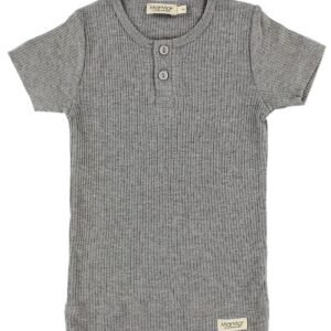 MarMar T-shirt - Rib - Modal - Gråmeleret - 1 år (80) - MarMar T-Shirt