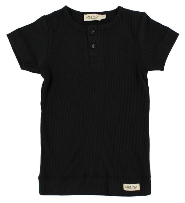 MarMar T-shirt - Rib - Modal - Sort - 1 år (80) - MarMar T-Shirt