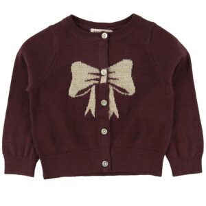 MarMar X-Mas Cardigan - Teresia Baby - Blommelilla m. Sløjfe