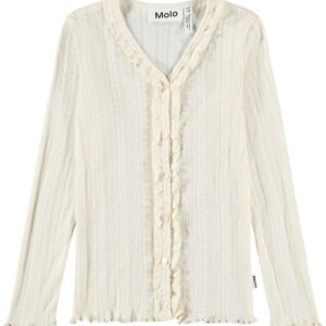 Molo Cardigan - Ramsi - Pearled Ivory m. Hulmønster
