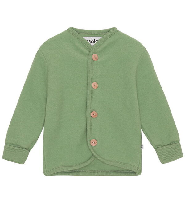 Molo Cardigan - Uldfleece - Umber - Moss Green