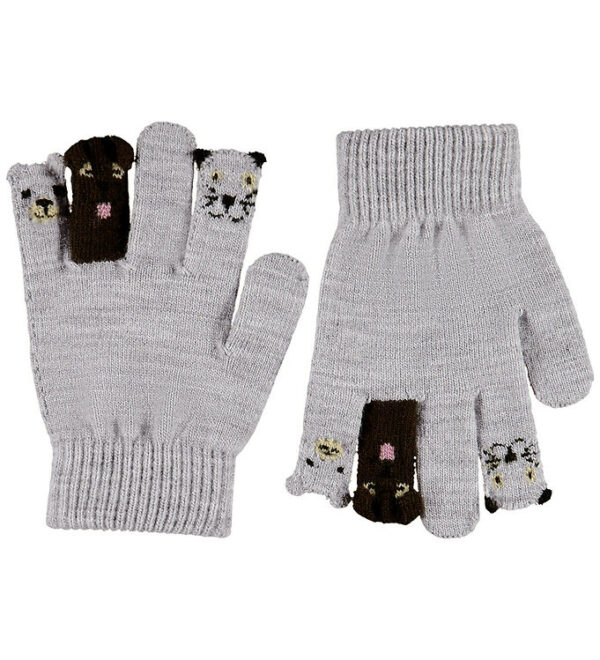 Molo Handsker - Strik - Kaapo - Grey Melange m. Dyr