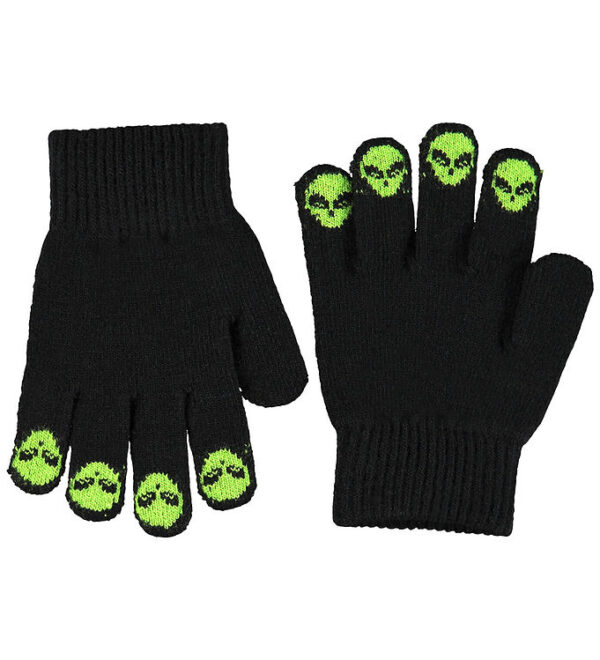 Molo Handsker - Strik - Kaapo - Sort m. Aliens
