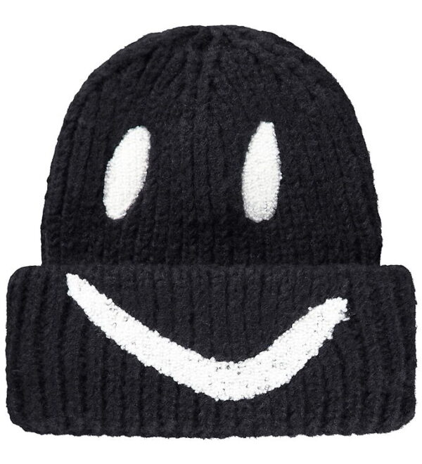 Molo Hue - Strik/Rib - Kim - Sort m. Smiley
