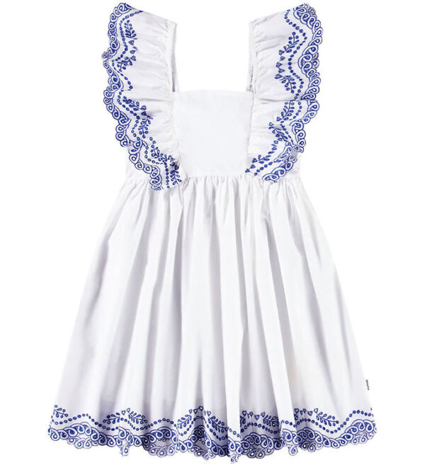 Molo Kjole - Clementine - Crisp White m. Broderinger