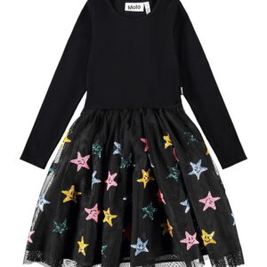 Molo Kjole - Rib - Cyrus - Sort med Palietter