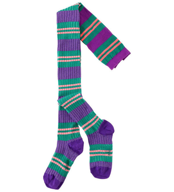 Molo Leggings - Stripy Tights - Purple Stripe