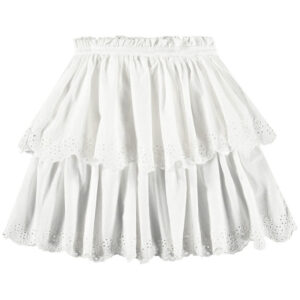 Molo Nederdel - Brianna - Crisp White m. Hulmønster