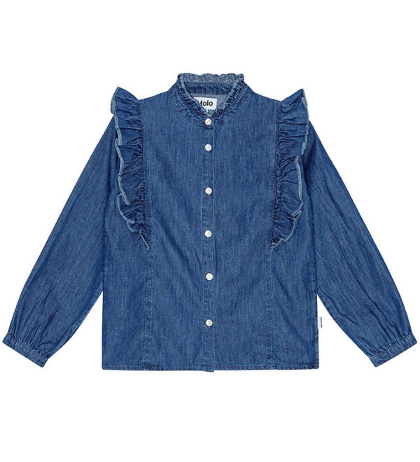 Molo Skjorte - Raphaella - Mid Blue Wash