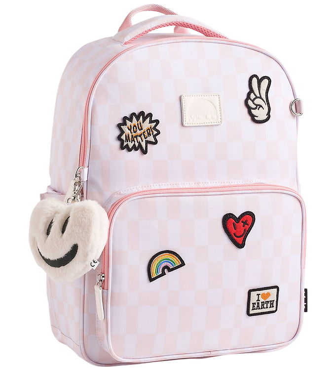 Molo Skoletaske - Mates - Pink Check