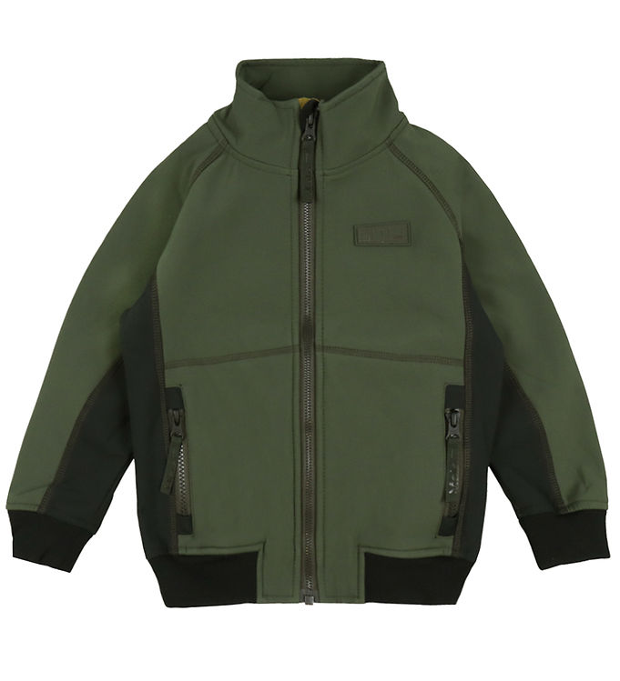 Molo Softshelljakke m. Fleece - Cloudy - Forest Block