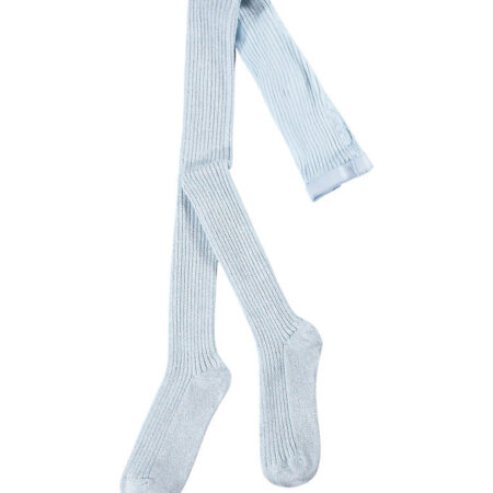 Molo Strømpebukser - Glitter Rib - Morning Sky