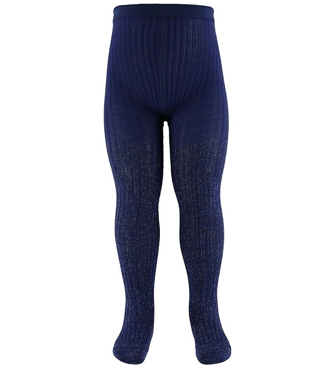 Molo Strømpebukser - Glitter Rib - Warm Blue