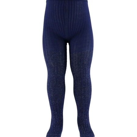 Molo Strømpebukser - Glitter Rib - Warm Blue