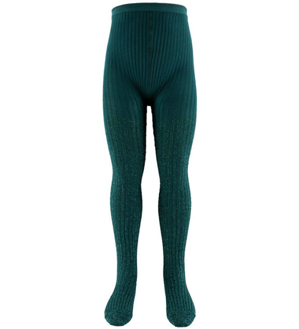 Molo Strømpebukser - Rib - Cosmic Green m. Glimmer