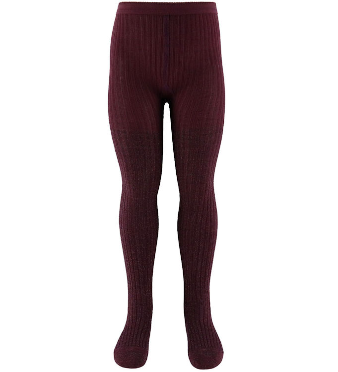 Molo Strømpebukser - Rib - Glitter - Forestberry