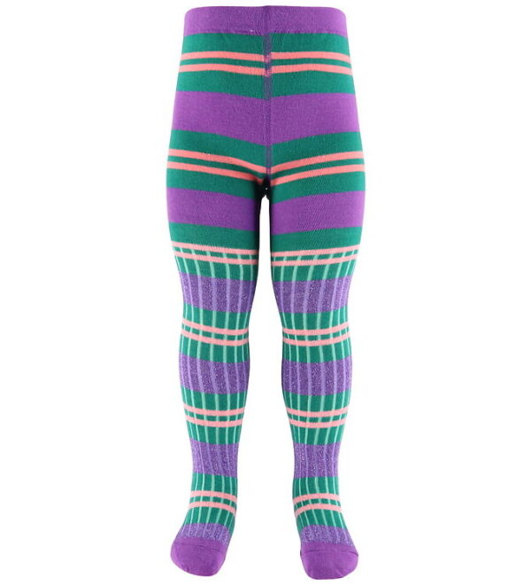 Molo Strømpebukser - Rib - Stripy Tights - Purple Stripe