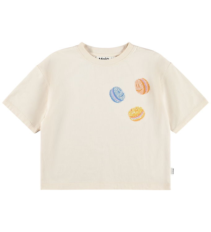 Molo T-shirt - Reinette - Pearled Ivory m. Palietter