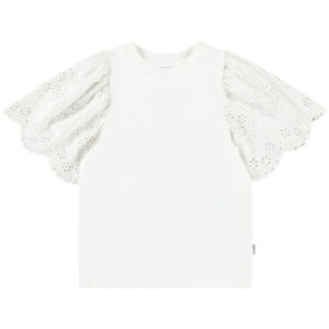 Molo T-shirt - Ritza - Crisp White m. Hulmønster