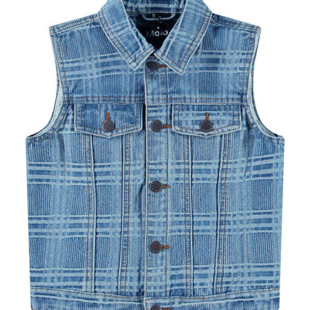 Molo Vest - Denim - Hertha - Washed Check