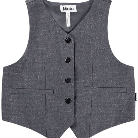 Molo Vest - Hollie - Grey Silver Check