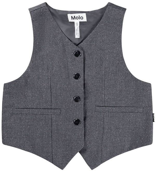 Molo Vest - Hollie - Grey Silver Check