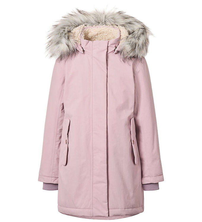 Molo Vinterfrakke - Peace - Blue Pink m. Imiteret Pels