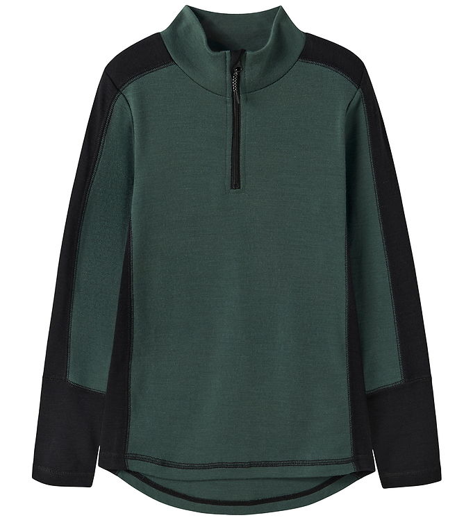 Name It Bluse m. Lynlås - Uld - NkmWillo - Jungle Green