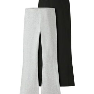 Name It Bukser - 2-pak - MkfVivii - Light Grey Melange/Sort