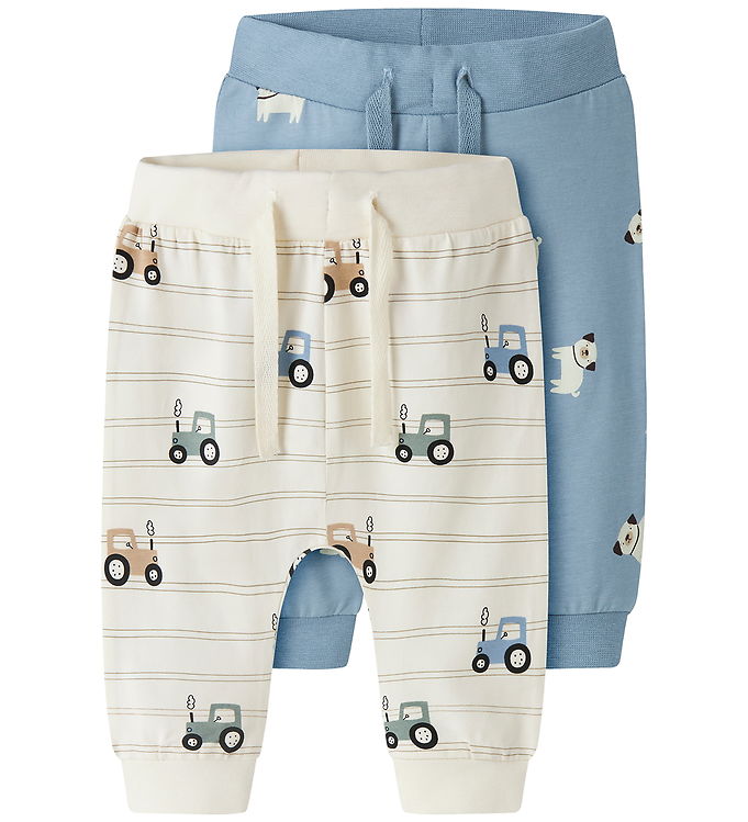 Name It Bukser - 2-pak - NbmVroels - Ashley Blue/Antique White