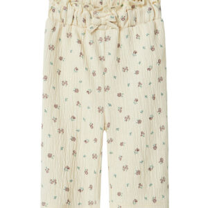Name It Bukser - NbfJannis - Bleached Sand m. Blomster