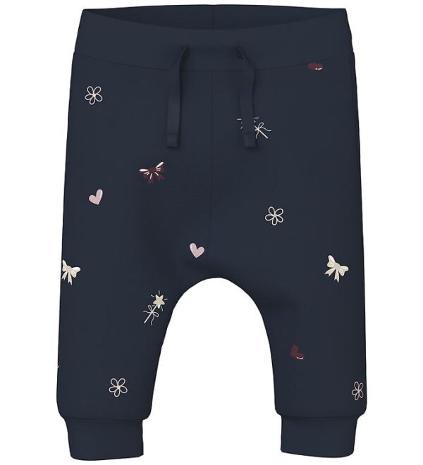 Name It Bukser - NbfVandora - Navy Blazer/Flowers And Hearts