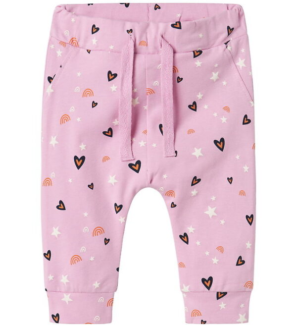Name It Bukser - NbfVandora - Pastel Lavender/Hearts