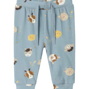 Name It Bukser - NbmLarm - Dusty Blue m. Print