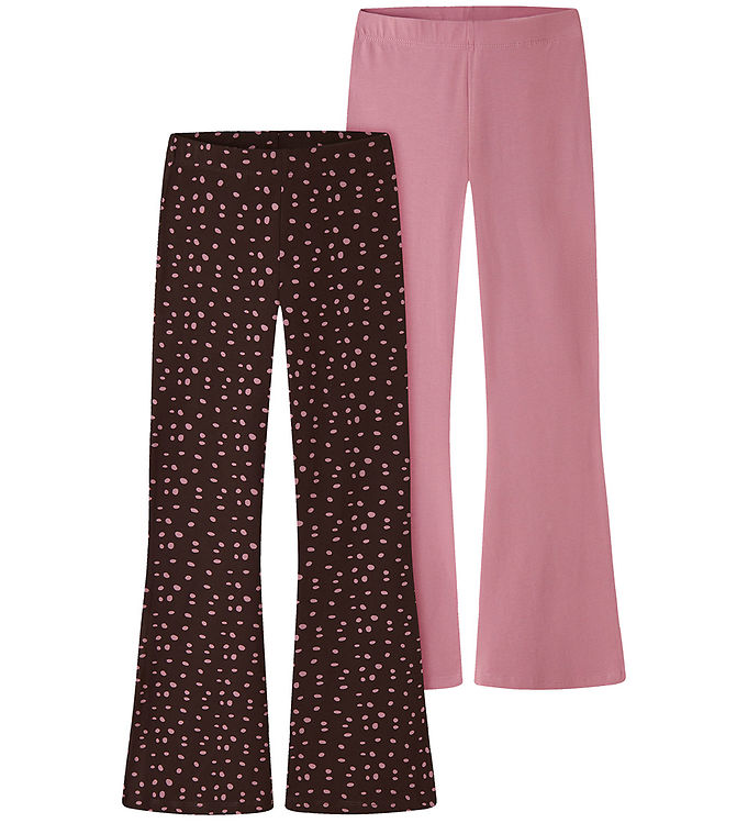 Name It Bukser - NkfNilas - 2-pak - Lilas/Lilas solid + Chocolat