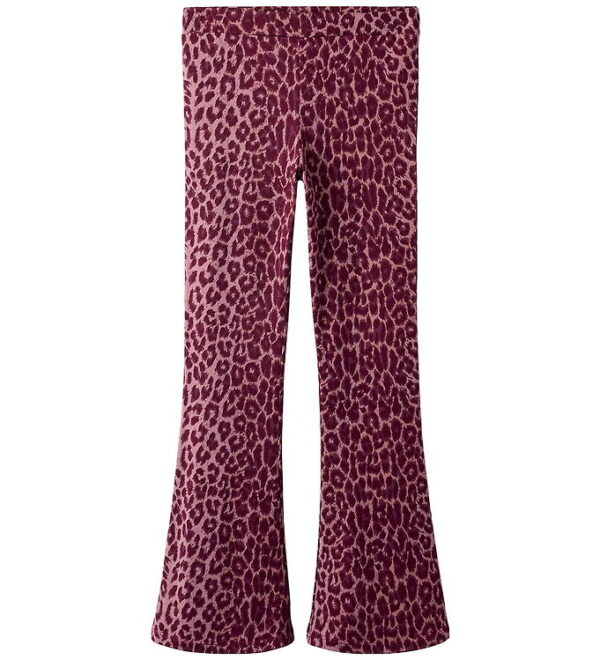 Name It Bukser - NkfNuni - Grape Shake m. Leopardprint