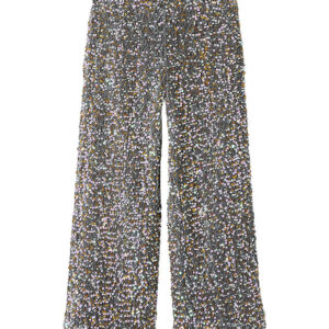 Name It Bukser - NkfRunica - Granite Grey/Gold and White