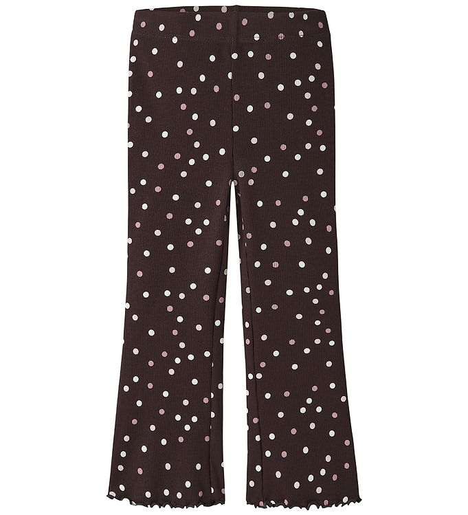 Name It Bukser - NmfVemia - Rib - Chocolate Plum/Small Dots